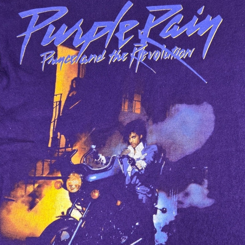 Prince Purple Rain Graphic T-Shirt Official Estate Merchandise Purple Mens Small